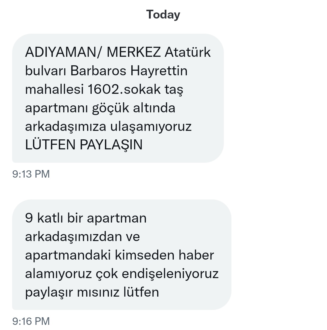 Adıyaman! Yayalım! <a href="/AFADBaskanlik/">AFAD</a> <a href="/DepremDairesi/">AFAD Deprem</a> <a href="/ahbap/">Ahbap</a> @Ahbap_Adiyaman