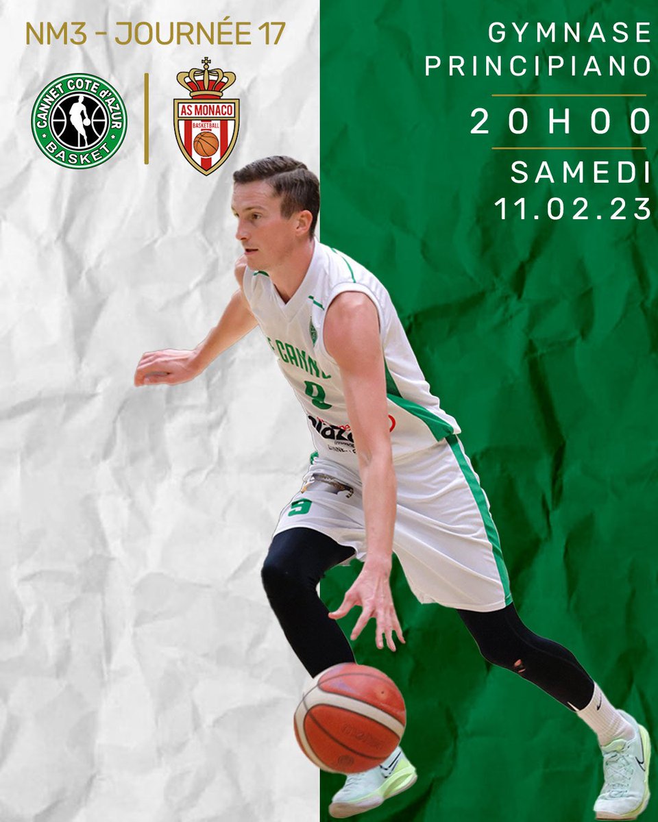 Le Cannet 🆚 Monaco 

🏟️ Gymnase Principiano
⌚️ 20h00  |  11.02.2023

Venez supporter l’équipe !⚡️