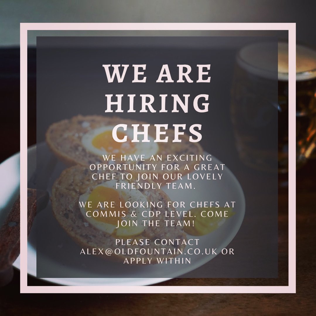 We’re looking for some great chefs to join our lovely little team