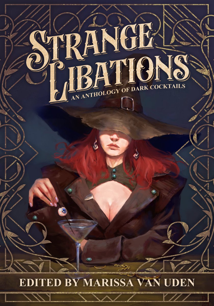 apexmag's tweet photo. ✨✨✨COVER REVEAL✨✨✨
Strange Libations: An Anthology of Dark Cocktails!

Edited by @Marissavu and coming soon to a bar top near you!

Cover art by Denis Graf (https://t.co/KeJ2RvrcXq) and Cover Design by Mikio Murakami (@silentqdesign on IG!)

🍸🪄🍷👻🍹💀🧉🕸️🏺🕷️ https://t.co/R9iHQlN9BB