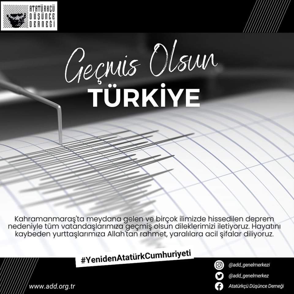 Acımız büyük.

Dualarımız depremzede yurttaşlarımızla.
Dileğimiz enkaz altındaki vatandaşlarımızın bir an önce kurtarılmaları ve can kaybımızın artmaması.

Allah beterinden korusun.

#gecmisolsunturkiyem 
#depremkahramanmaras