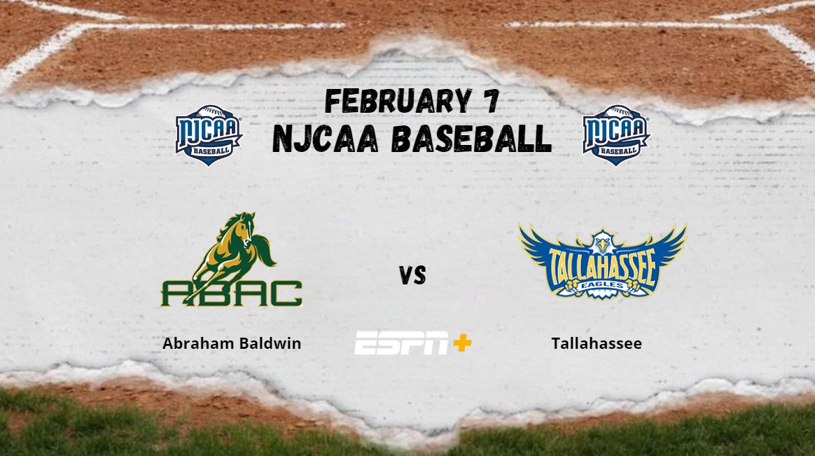 NJCAA Region 19 (@njcaaregion) on Twitter photo Abraham Baldwin π Tallahassee
π Tuesday., Feb., 07nd
β°4:00 PM
πΊ bit.ly/njcaaorgnetwork
@GoToTCC @TCCeagles <a href="/TCCeaglesBB/">Tallahassee CC Baseball</a>
<a href="/Parker210S/">Seth</a> <a href="/_cyrus_13/">Cyrus Grimes</a> <a href="/Roulette1515/">Allen Roulette</a>
@nolandaniel25 Abraham Baldwin π Tallahassee
π Tuesday., Feb., 07nd
β°4:00 PM
πΊ bit.ly/njcaaorgnetwork
@GoToTCC @TCCeagles <a href="/TCCeaglesBB/">Tallahassee CC Baseball</a>
<a href="/Parker210S/">Seth</a> <a href="/_cyrus_13/">Cyrus Grimes</a> <a href="/Roulette1515/">Allen Roulette</a>
@nolandaniel25