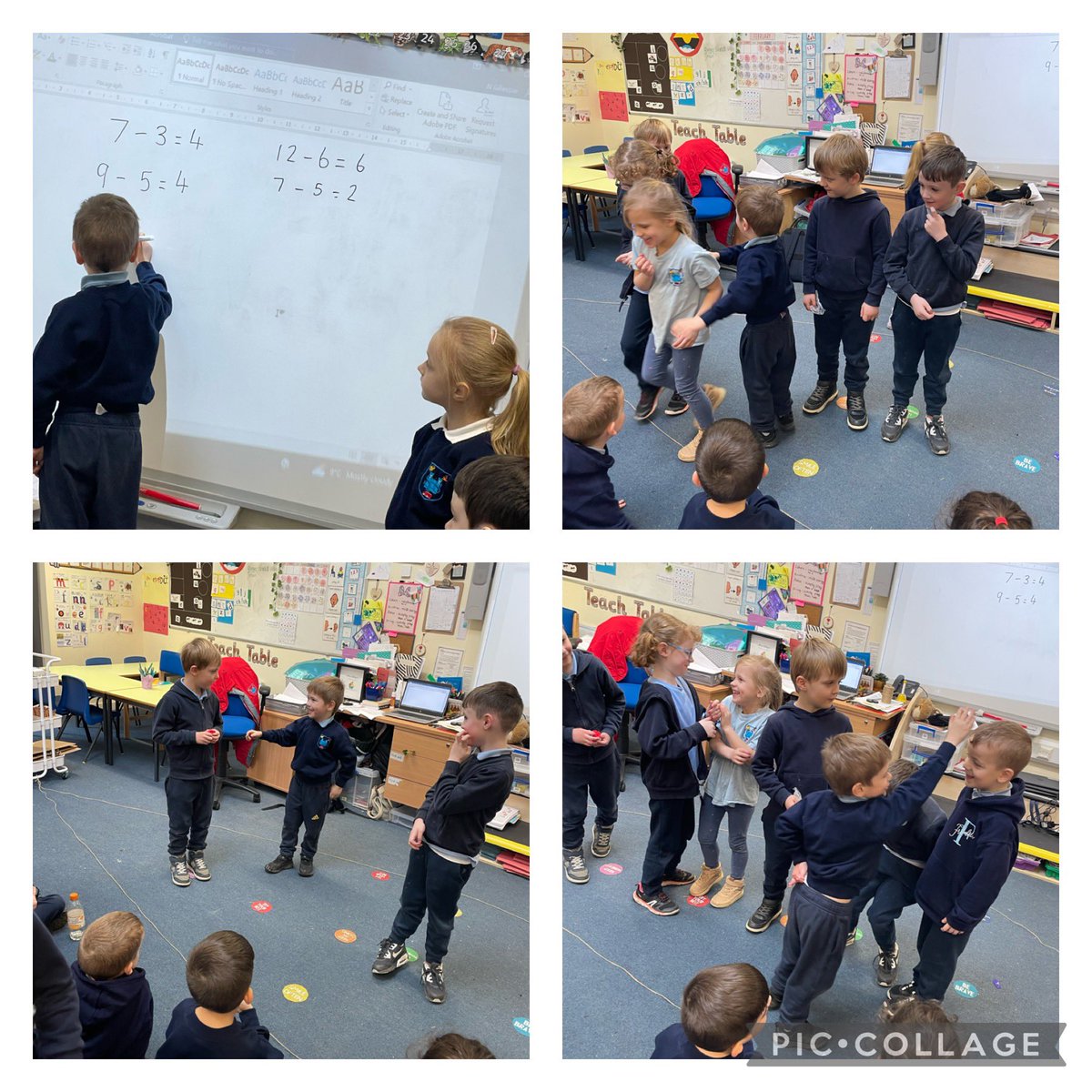 Primary 1 enjoyed learning to take away today by pretending to be pirates today, making people walk the plank &amp; seeing how many people were left on the ship! We had fun writing out the subtraction sums we created! 🏴‍☠️➖🛳️