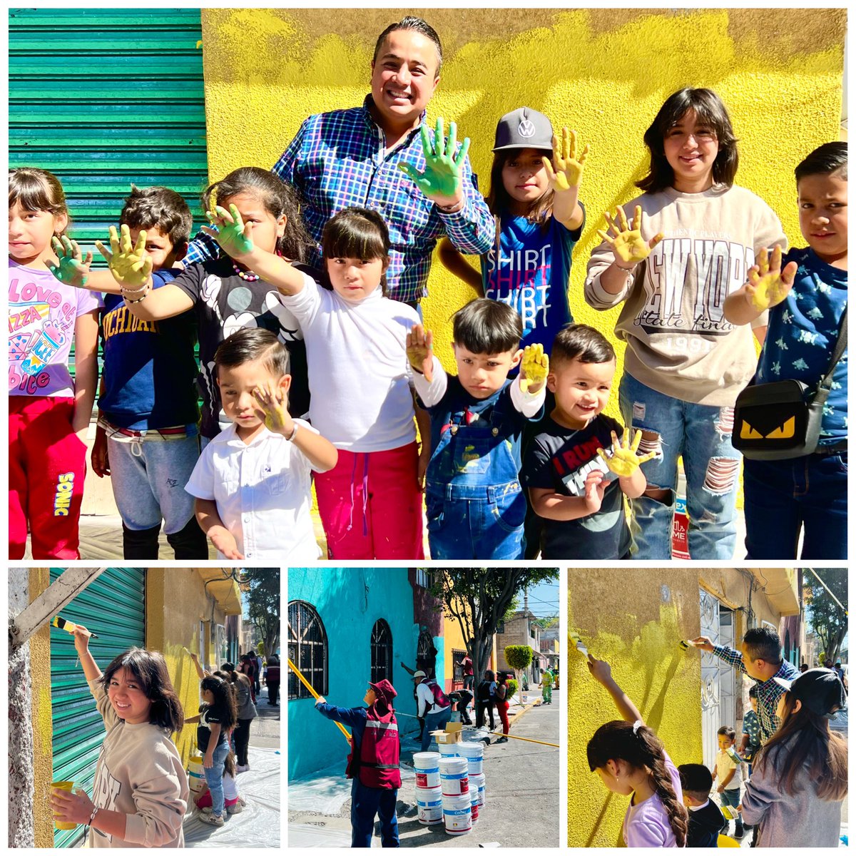 yancolozano's tweet photo. Nuestros Niños quieren calles limpias, iluminadas y con mucho color, así que pusimos manos a la obra y aprovechamos el día inhábil, para #Enchular🎨 las calles de GAM.
Y no será cualquier enchulada, será la mejor de toda @TuAlcaldiaGAM ✨.
#PasiónPorGAM #ServirConEl❤️ https://t.co/WRC5sr3pNz