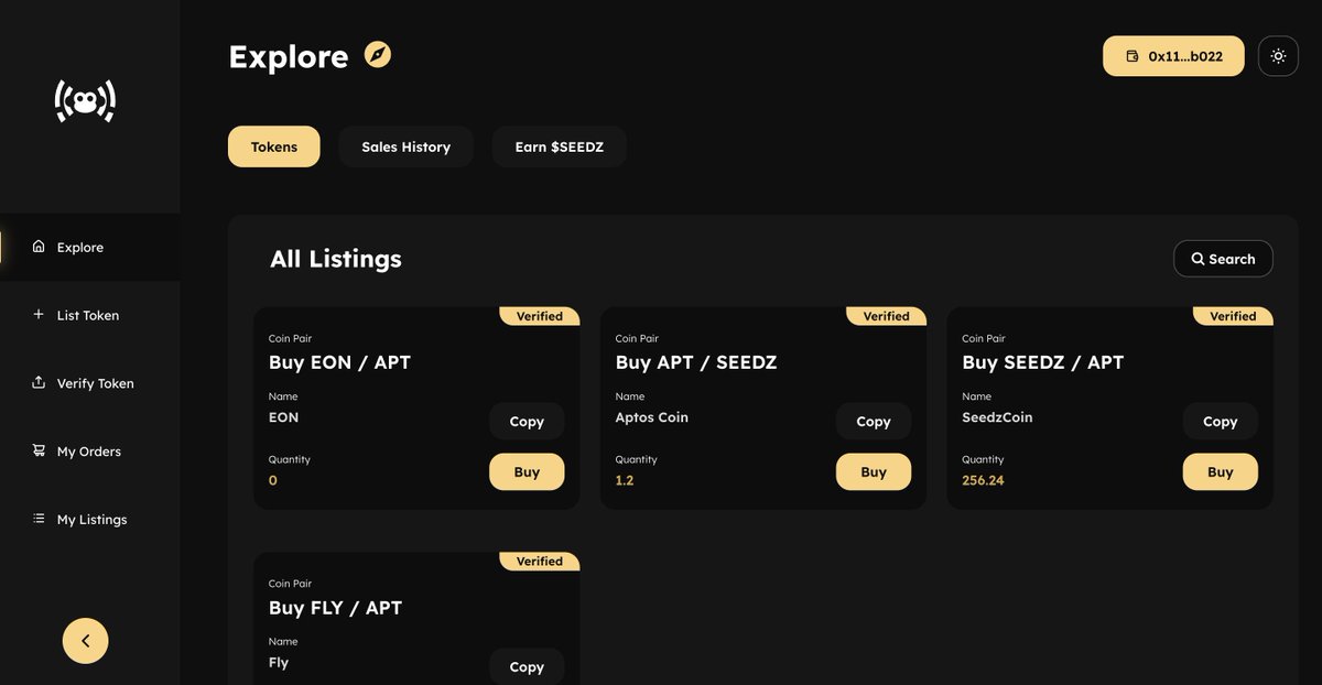 thecaptaingates's tweet photo. Here's Echo, the token marketplace on Aptos. Made by @AptosMonkeys who know how to build and deliver like crazy!

https://t.co/itvCpz9TuF

Have tested it with all the tokens available for trading already, including SEEDZ, EON, and FLY, against the APT pair. Try it out! https://t.co/MXmbpHclkb