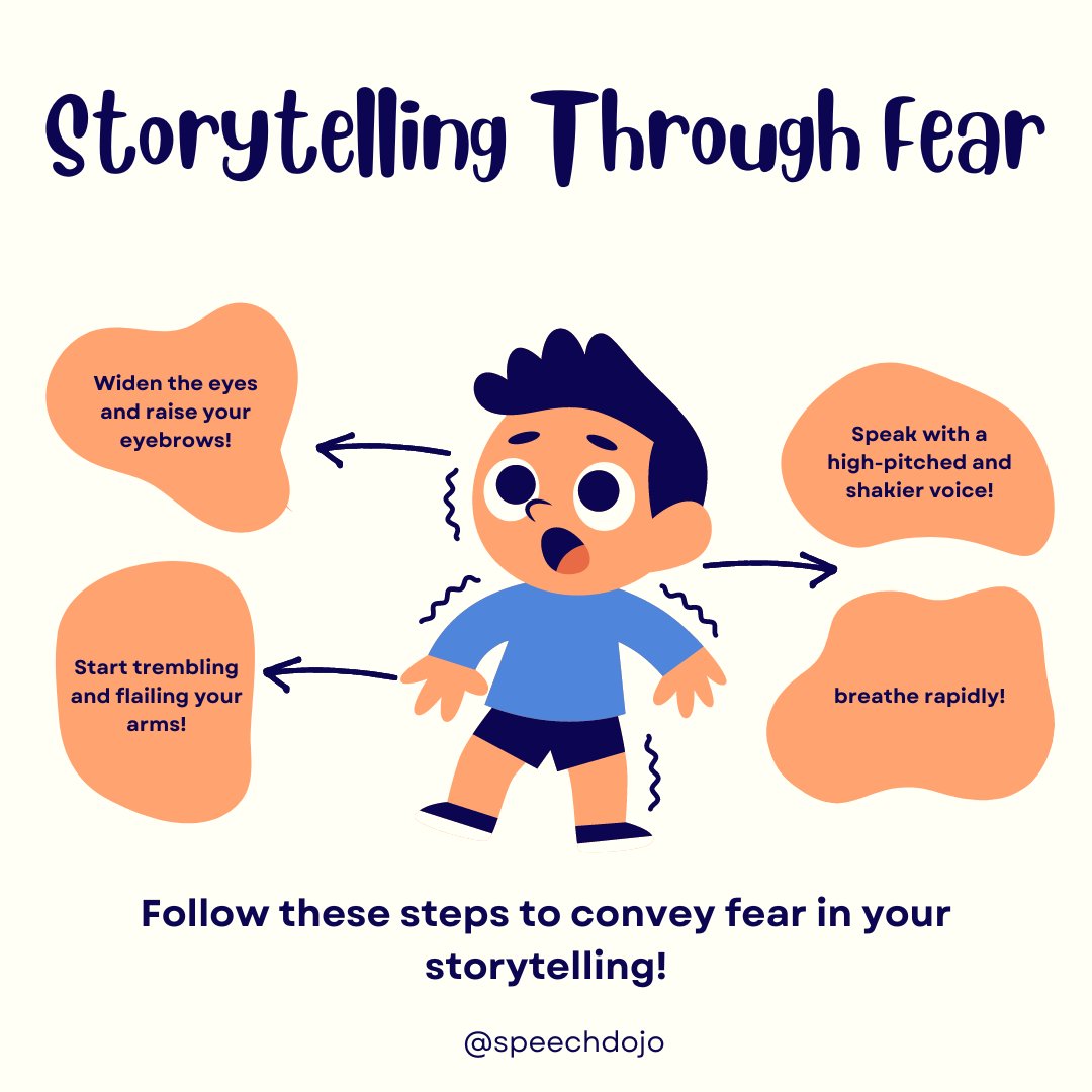 SpeechDojo's tweet photo. Here is the next segment in our storytelling series! To help help resonate the fear in your audience try some of these tricks.

-

-

-

 #fear #storytelling #story #presentation #speechdojo https://t.co/k2WE1d9cMM