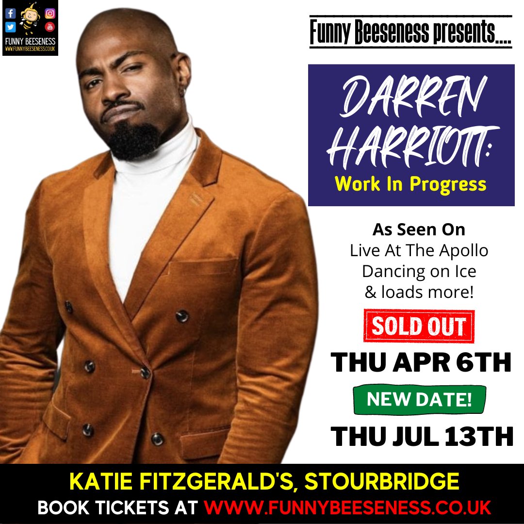 Our first work in progress show with @DarrenHarriott has sold out - so we've added another date!

Tickets flying out too for the new date on July 13 at Fitz of Laughter Comedy Club.

Tickets just £10 - get in quick to avoid disappointment at funnybeeseness.co.uk