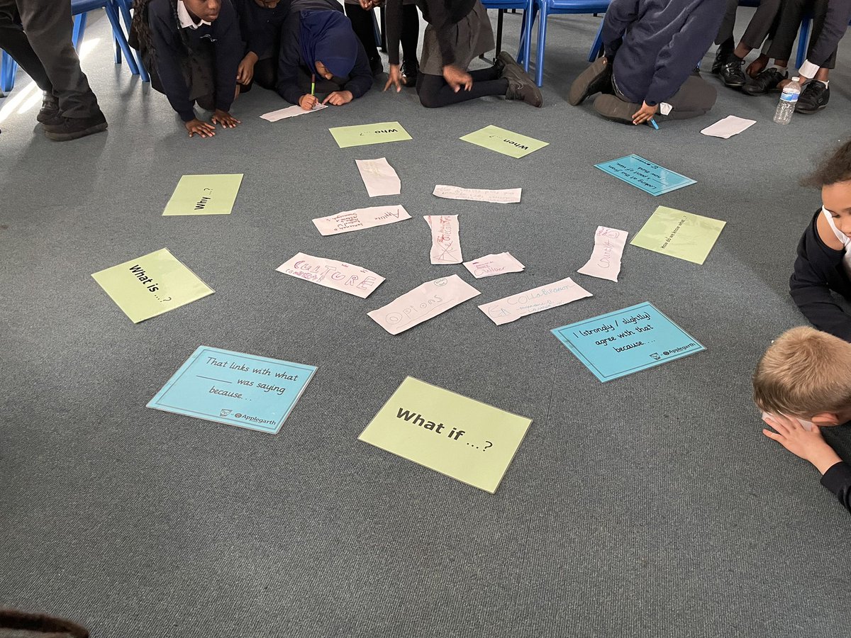 ApplegarthAc's tweet photo. Year 4 have been working on what makes a great philosophical question in P4C. They watched a clip on healthy and unhealthy eating. They then wrote up different philosophical questions for us to vote on and then discuss. #P4C #Deeperthinking #Discussions #Openminded @thesteptrust https://t.co/vdKBbbnGjj