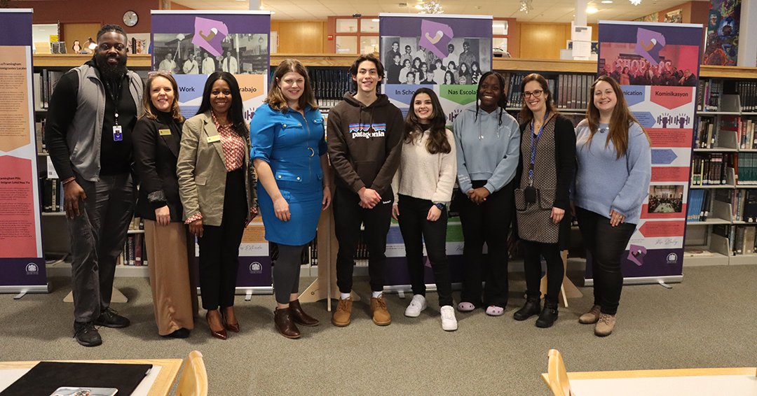 .<a href="/FHSFlyers/">Framingham H.S.</a> multilingual students Kaillane, Carlos, &amp; Rose interned w/ the <a href="/FraminghamHist/">FraminghamHistoryCtr</a> to create the "Making Framingham Stronger" traveling exhibit in 4 languages. The exhibit will appear at FHS, each FPS middle school, the <a href="/FramPub/">Framingham Library</a>,  BRACE , &amp; other locations in the city.