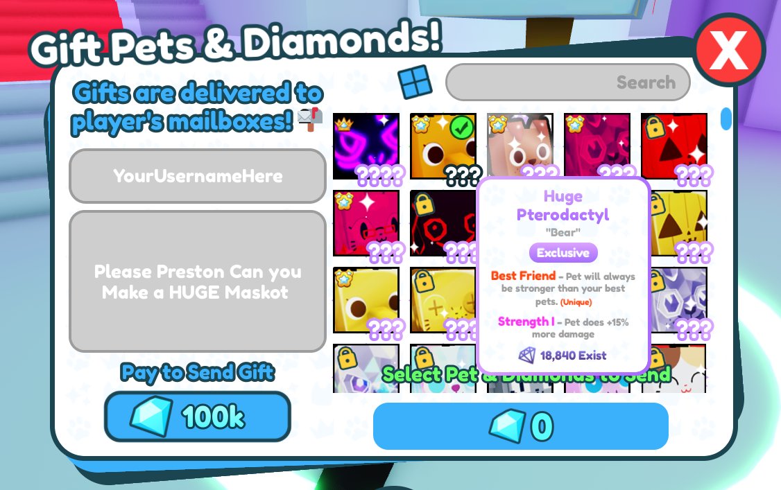 ghostymama's tweet image. If you can guess the HUGE I'd most like to see in #PetSimulatorX AND leave your username below, I'll pick a winner to recieve this &amp;lt;3