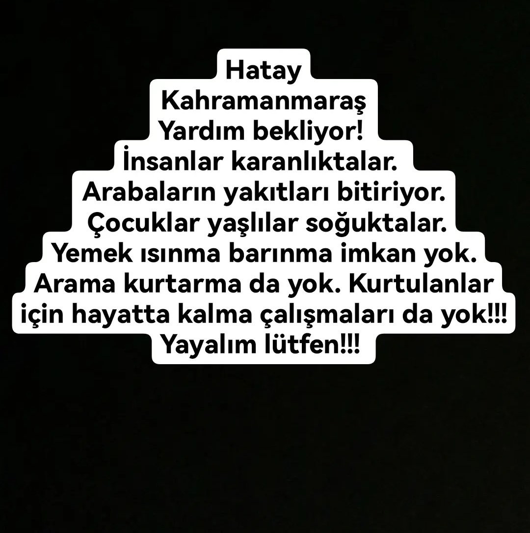 Kahramanmaraş Tıp Fakültesi Camisinde insanlar soğuktalar. Çocuklar var yemek yok. Yanlarında hiçbir şey yok.Yakıtları bitmiş.Lütfen destek!! #deprem #85milyontekyürek <a href="/haluklevent/">Haluk Levent ( Ahbap Ekibi )</a> <a href="/OguzhanUgur/">Oğuzhan Uğur</a> <a href="/fatihaltayli/">Fatih Altayli 🔴🇹🇷</a> <a href="/ismailsaymaz/">İsmail Saymaz</a> <a href="/OzlemGurses/">Özlem Gürses</a>