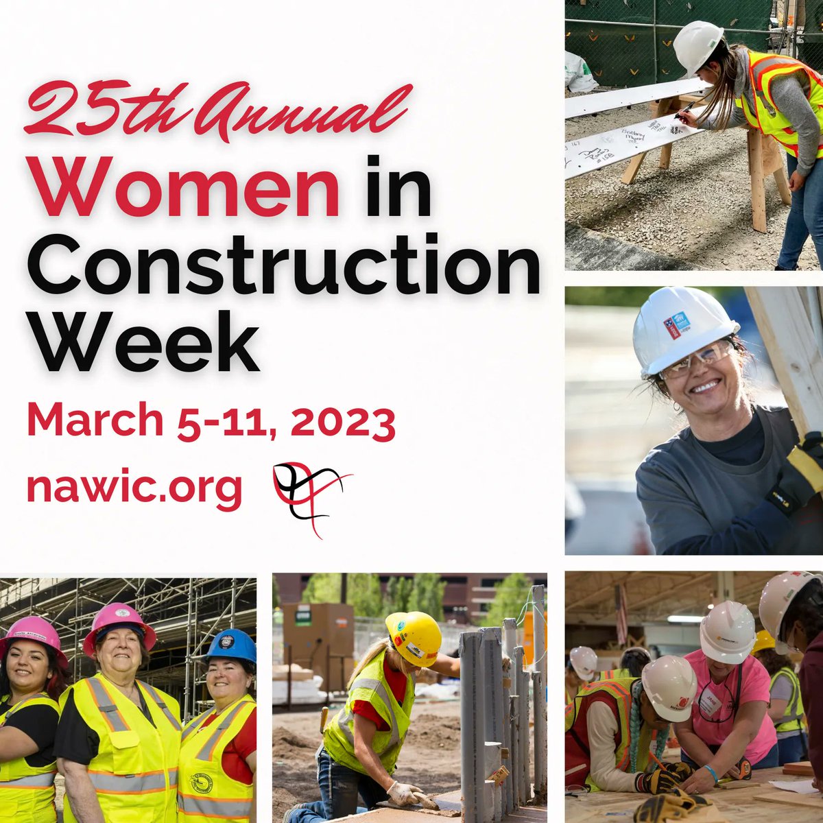 Save the Date! March 5-11, celebrate the 25th Annual Women in Construction Week with us! More details to follow in the coming weeks. #WICWeek23 #NAWIC #KCNAWIC #WomenInConstruction #WomenInTrades #WomenEmpoweringWomen #ManyPathsOneMission