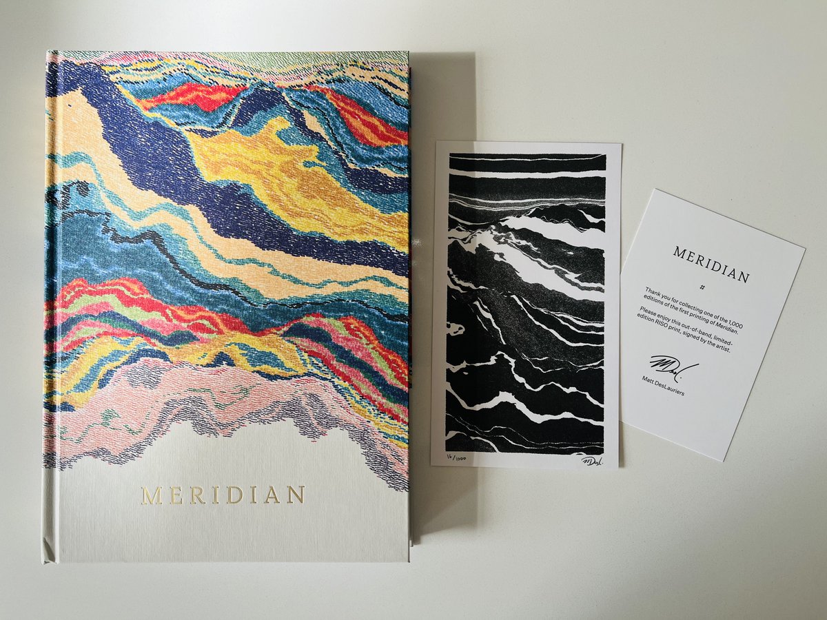 Love the thought and detail <a href="/mattdesl/">Matt DesLauriers</a> put into his Meridian book. Hope more artists follow in his footsteps.