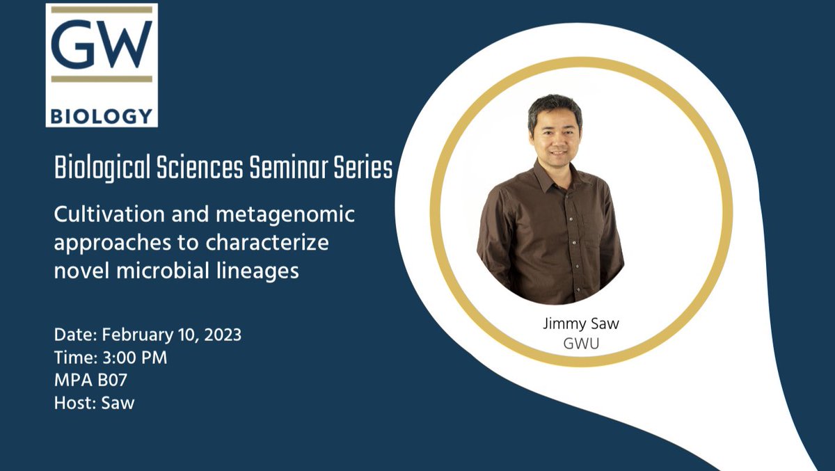 Join us Friday at 3pm in attending Dr. Saw’s seminar! 
•
•
•
#gwccas <a href="/gwucolumbian/">GW Arts & Sciences</a> #biology #gwu #studentlife #studentresearch #stem