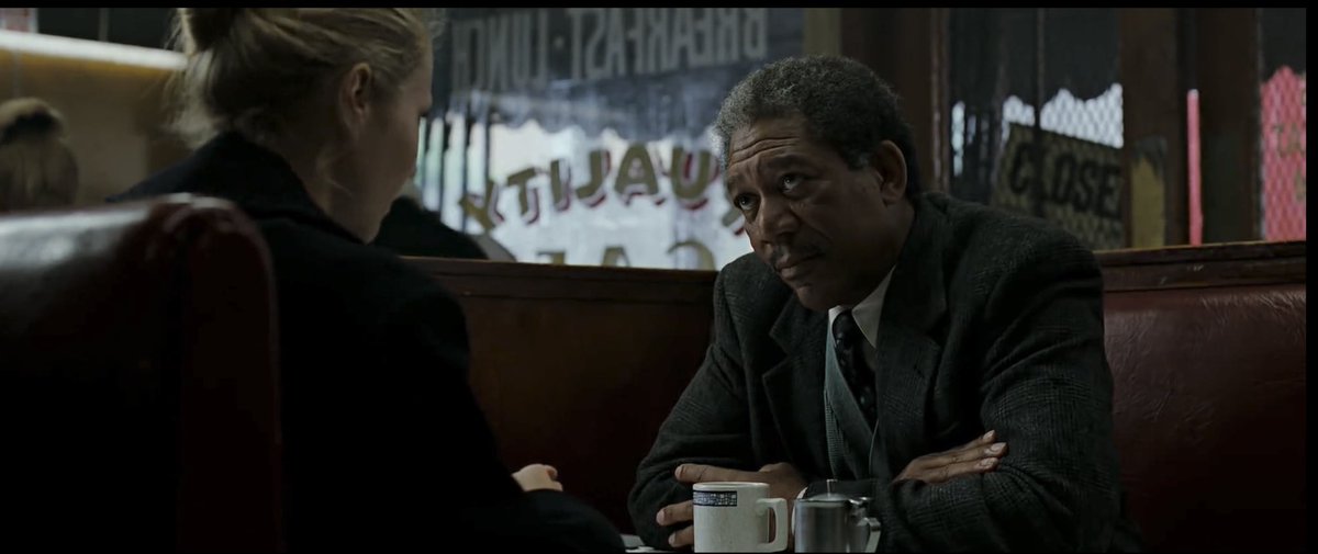 Film_lust's tweet photo. I rewatched Training Day for the first time in a while & i noticed that Denzel & Ethan are sitting in the booth behind where Morgan & Gwyneth sat in Se7en. #QualityCafe https://t.co/LMEKnmhNy2