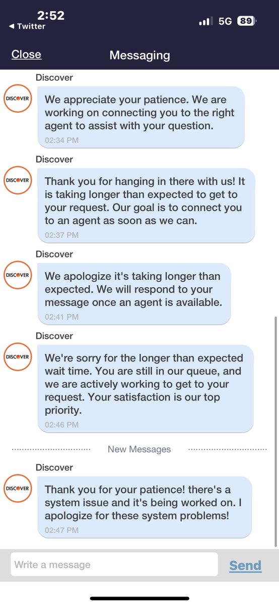 <a href="/Discover/">Discover</a> #discovercard #discover is having an outage right now that is making all cards decline at checkout. The line is busy…I messaged and was just sent this… I smell a BIG lawsuit because what?? I can’t use my card I PAY y’all every month on time to use? Nope