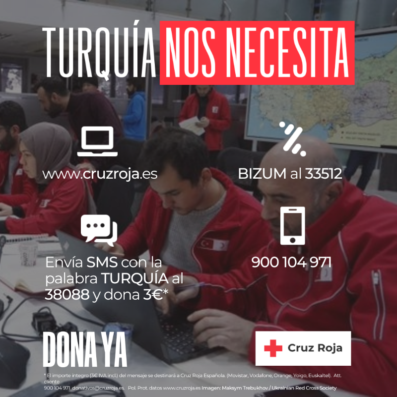 CruzRojaEsp's tweet photo. #TerremotoTurquía
Abrimos los canales de ayuda para la población afectada por el terremoto producido esta mañana en Turquía.