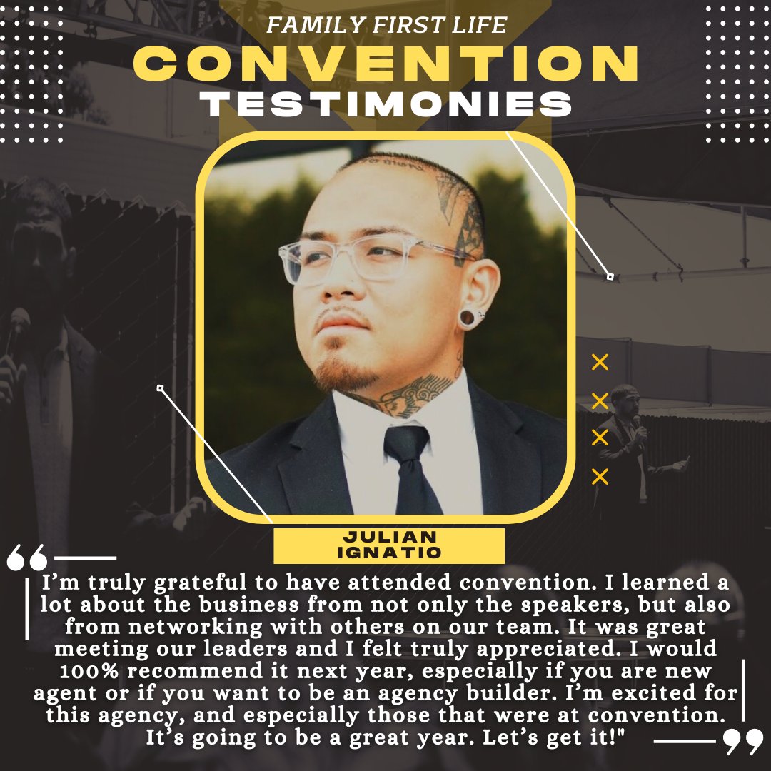 Convention is one of the most beneficial events/resources FFL offers to our agents! If you couldn't make it this year, make it your goal to be at the next one! This is just one of the many testimonies our agents had from Convention!