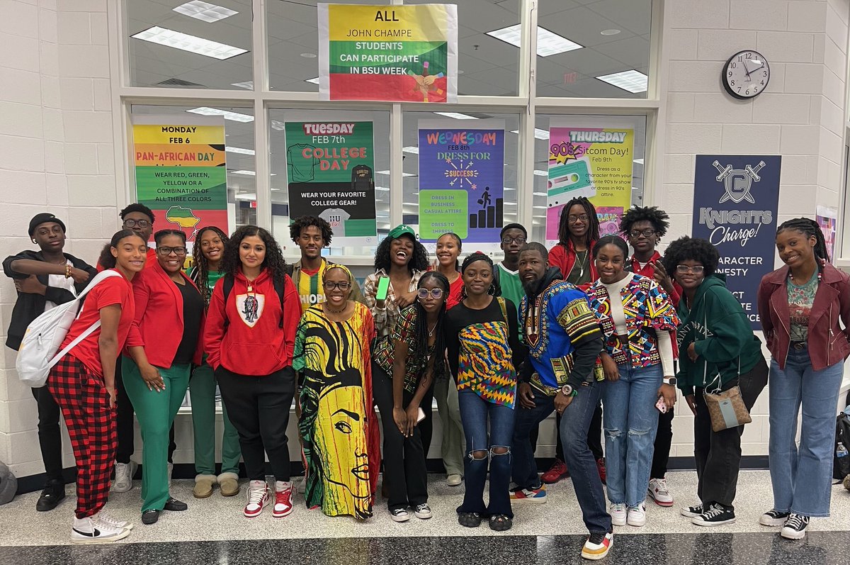 Solomon T. Wright (@solomontwright1) on Twitter photo Day 1 of John Champe High School BSU Spirit Week. Pan African Day! <a href="/JohnChampeHS/">John Champe High School</a> <a href="/AlyciaHakes/">Alycia_Hakes</a> @TheChampeAD <a href="/Tara_Woolever/">Dr. Tara Woolever</a> <a href="/sdavis08/">Sara Davis</a> Day 1 of John Champe High School BSU Spirit Week. Pan African Day! <a href="/JohnChampeHS/">John Champe High School</a> <a href="/AlyciaHakes/">Alycia_Hakes</a> @TheChampeAD <a href="/Tara_Woolever/">Dr. Tara Woolever</a> <a href="/sdavis08/">Sara Davis</a>