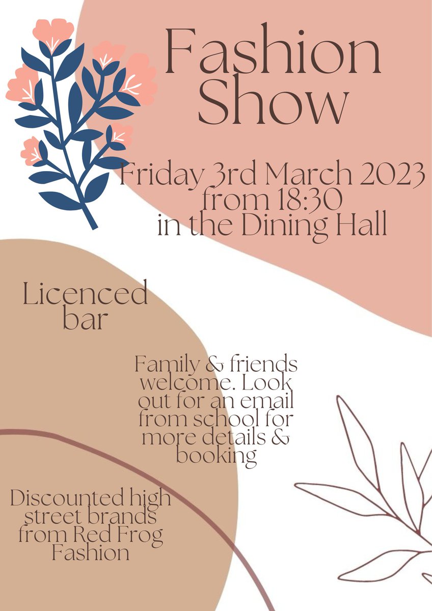 BsjsCouncil's tweet image. Check your inbox for booking details on the upcoming fashion show. Please contact us if you have any questions. @bramleyjunior