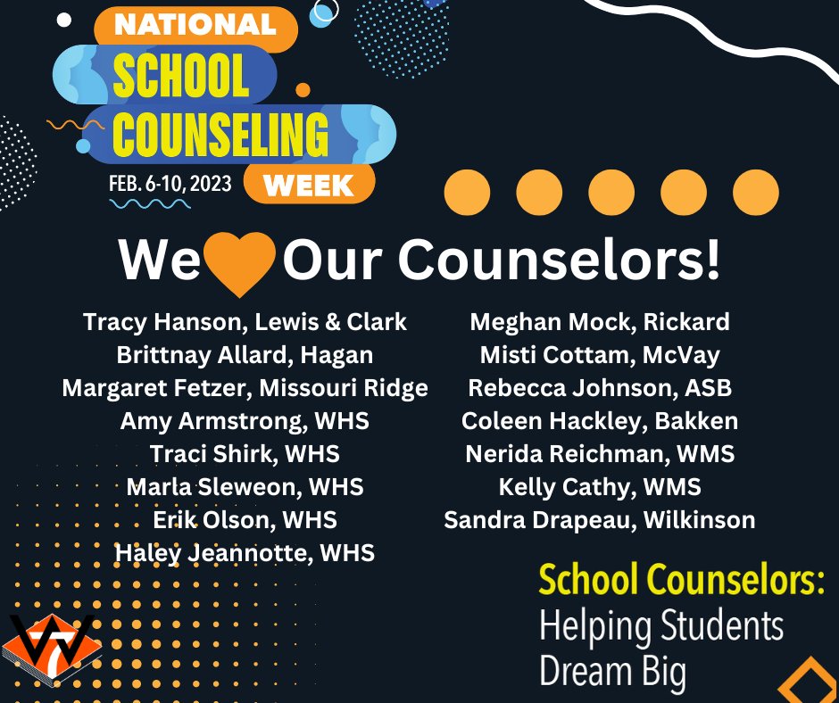 Feb. 6-10 is National School Counseling Week! We want to say THANK YOU to all of our School Counselors for all they do to help our student succeed!
