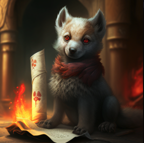 WolfDenLabs's tweet photo. The #PupPuzzle has been solved but fear not the Wolf Pups have solemnly sworn to be up to no good.

A Wolf Pup discovered a scroll concealed under scorched ruins while investigating the area surrounding the Den.

30 Retweets and we'll share what they found

#PupToNoGood https://t.co/bg8UcocNu6