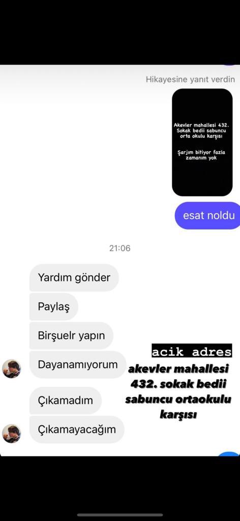 Depremde hayatını kaybedenlere Allah’tan rahmet, yakınlarına baş sağlığı diliyoruz. Başta bütün depremzedeler olmak üzere topluluğumuzun değerli üyelerinden, haber alamıyoruz. Lütfen bunu da yayalım fenomen arkadaşlar. Geçmiş olsun Türkiyem🙏