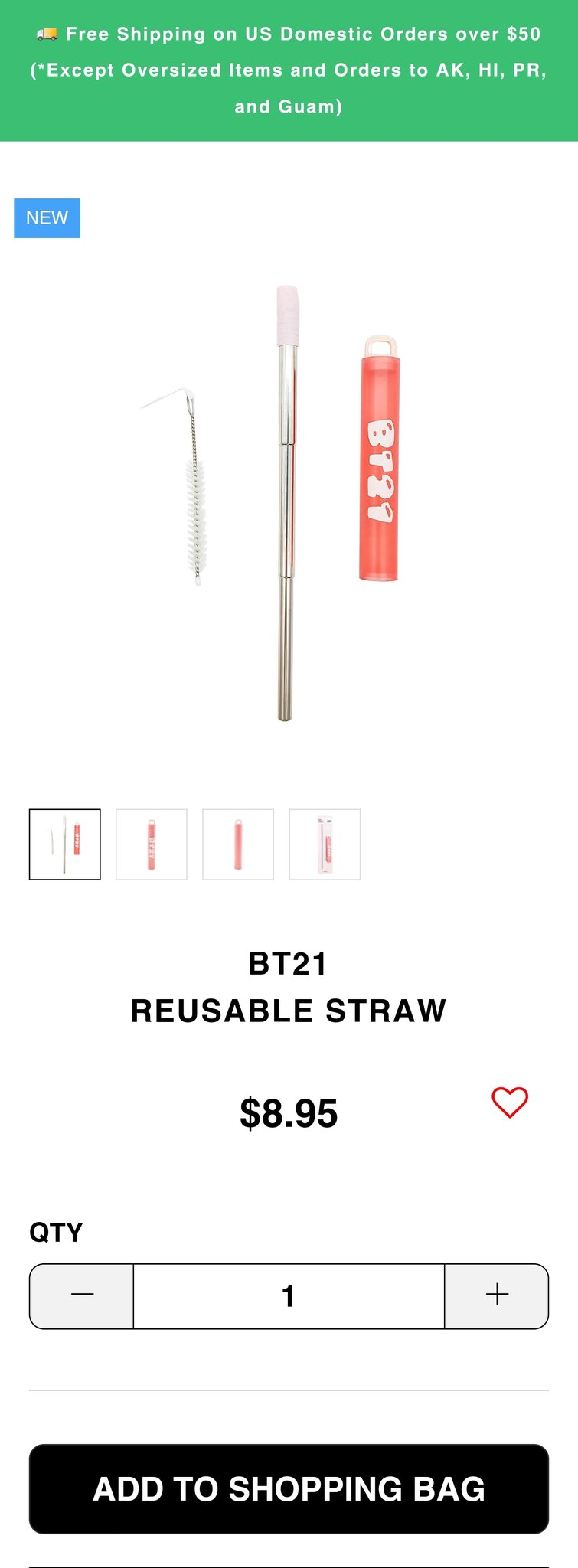 BT21 Reusable Straw