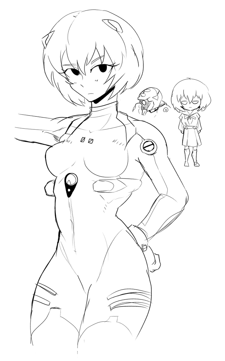 very quick rei ayanami doodle from last month 