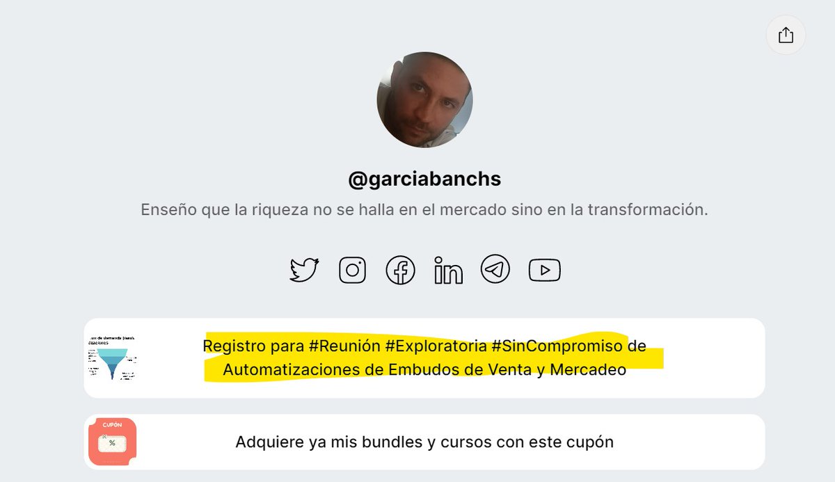 garciabanchs's tweet photo. Registro para #Reunión #Exploratoria #SinCompromiso de Automatizaciones de Embudos de Venta y Mercadeo
https://t.co/OdCtaWX3Nq https://t.co/Qnj6zVgsAT