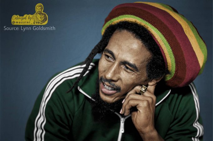 Happy birthday   Portrait of Bob Marley at photo studio while his last tour at Milan, Italy, in 1980. 