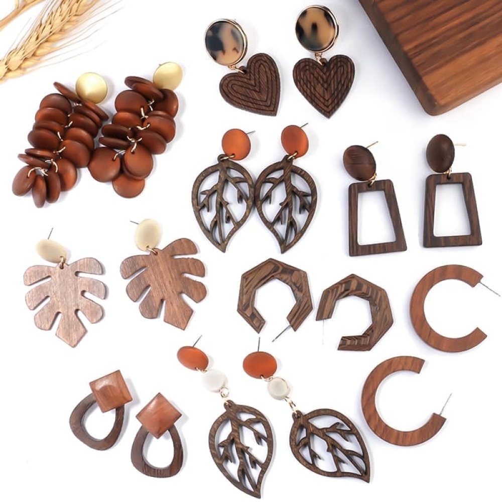 Handmade Wooden Drop Earrings #woodenWatch #watcheslovers woodenaurora.com/handmade-woode…
