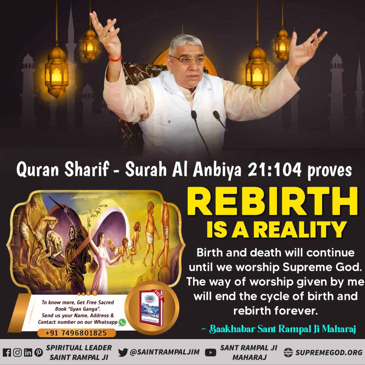 #GodMorningTuesday Islam belief in Birth/Rebirth/Re-creation/Day of Judgement. #QuranSharif, Surat Mullakki 67, Aayat no 1&2- ‘one who made death and life, means there is rebirth. Download the sacred book 'Musalman nahi samjhe gyan Quran' #tuesdaymotivations