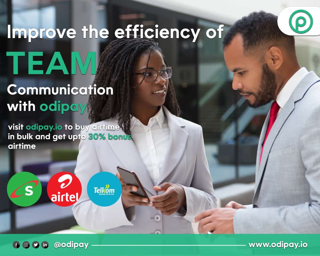 OdiPayKe's tweet photo. Having trouble with communication at your work place? Improve efficiency of team communication with OdiPay. Visit https://t.co/YF1ug2PGKu to buy airtime in bulk and get up to 30% bonus.

|#OdiPay| |#Airtime| #Safaricom| |#Kenya| |#Telkom| |#Airtel| |Ruto| |Eric Omondi| |Kenyatta| https://t.co/AlfzoXl7s1