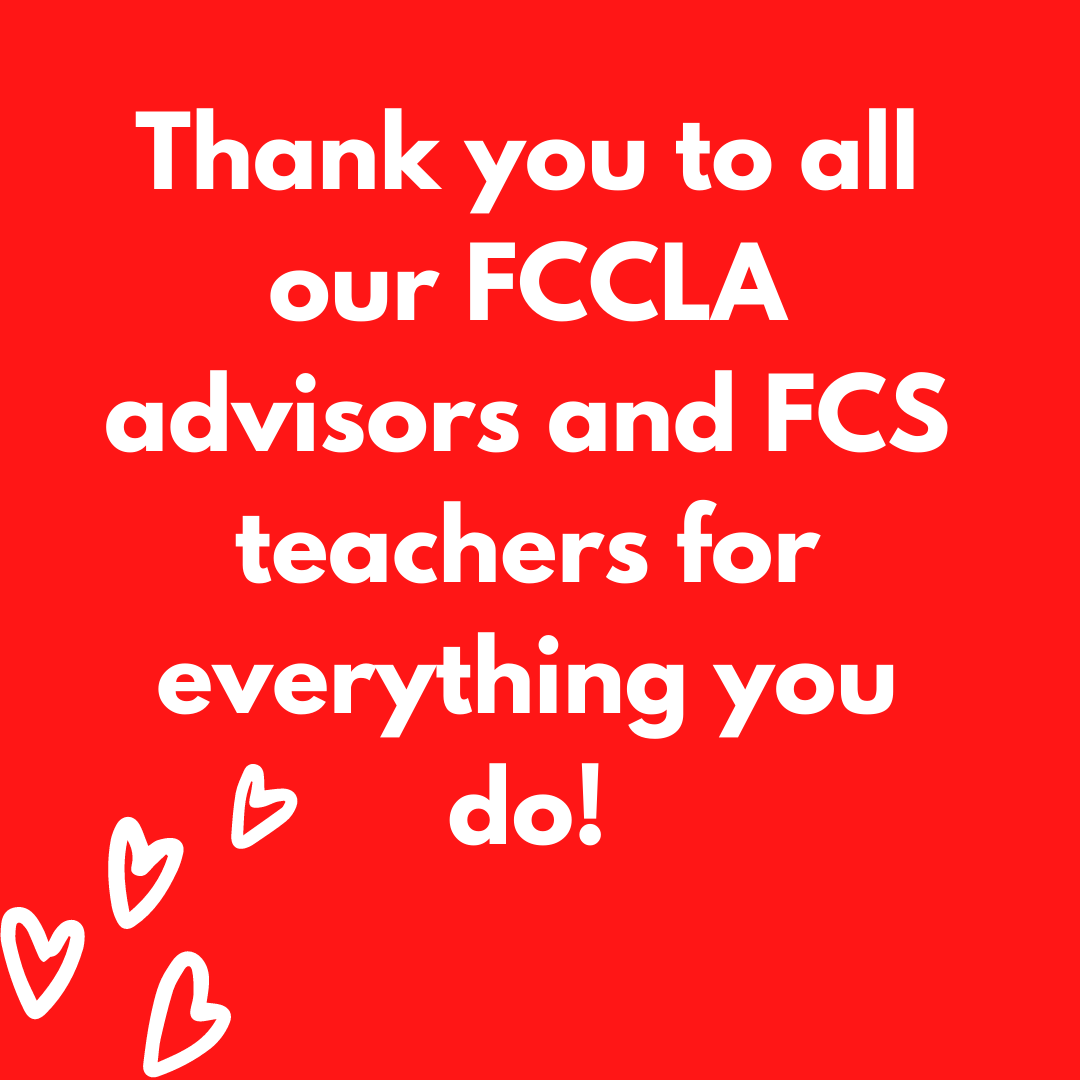 SDFCCLA's tweet photo. Make sure to thank your FCCLA adviser and share how they are incredible!  #sdfccla #FCCLA https://t.co/zosuzoieDC