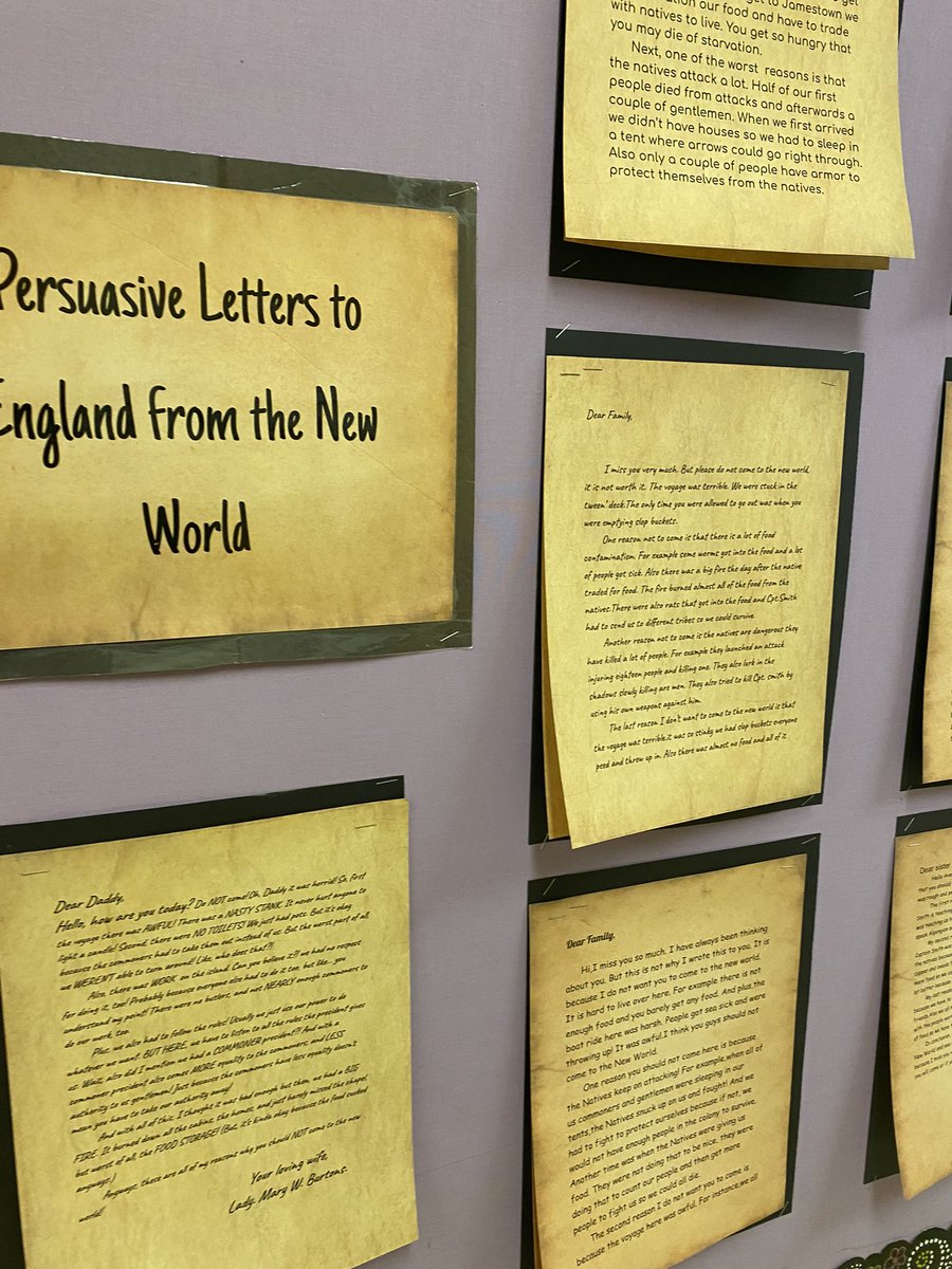 MrDBrandt's tweet photo. It’s 1607 and ships are leaving England for the New World.  Should you stay or should you go?  Our 4th graders are ready to persuade you @GordonCreekElem @BSCSD @BookwormsRW #BetterTogether https://t.co/Apa8FE4zYI