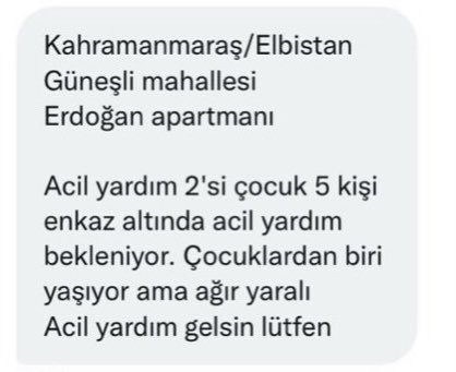 llogicmen's tweet photo. Şuan Bir aile halen enkaz altında GÖREN HERKES ACİL RT ATSIN çocuklardan biri ağır yaralı sesleri geliyor @haluklevent @KendineMuzisyen @AFADBaskanlik #HelpTurkey #YARDIM #ACILYARDIM #MARAS #marasdeprem #Elbistan #elbistanyardim #Elbistandeprem #deprem #Hatay #hatayyardimbekliyor https://t.co/A03AEOnH1B
