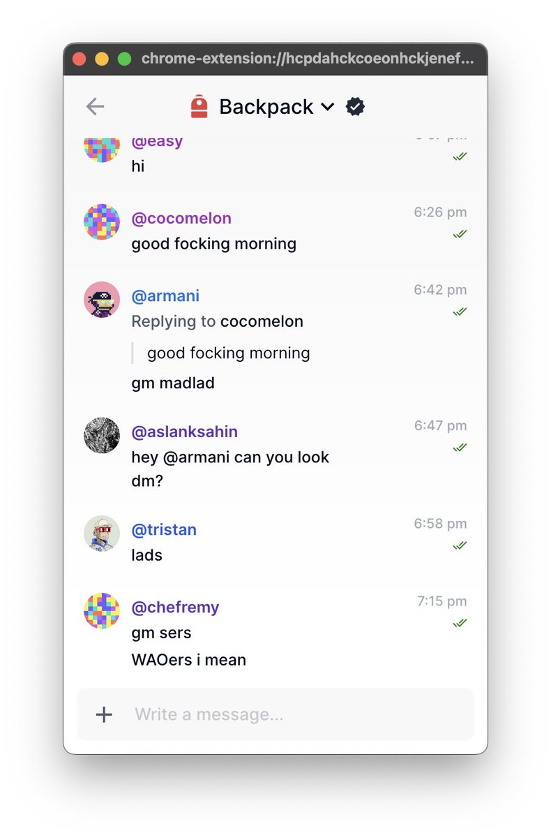 <a href="/FEhrsam/">Fred Ehrsam</a> Come say hi in @xNFT_Backpack