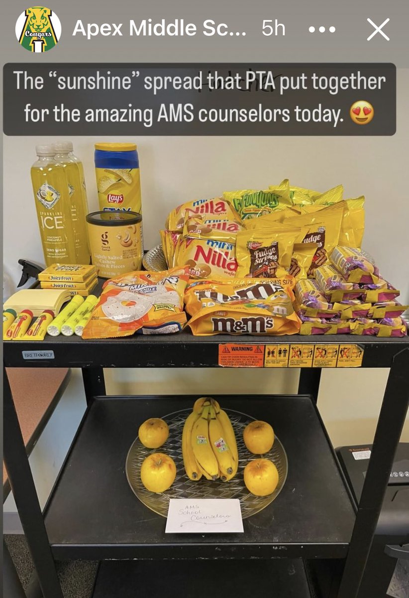 Thank you, PTA, for honoring our beloved school counselors  today! 😍