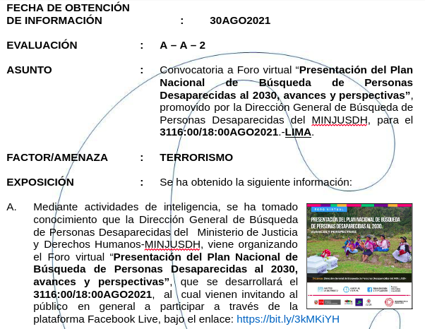 ErnestoCabralM's tweet photo. @ocoronelc Caso similar ocurrió en el pasado con la DIGIMIN de la Policía. Gracias a los #Contileaks nos enteramos que clasificaba como "factor/amenaza: terrorismo" a actividades del propio @MinjusDH_Peru y @LUMoficial https://t.co/jvYPQpZ8Su
