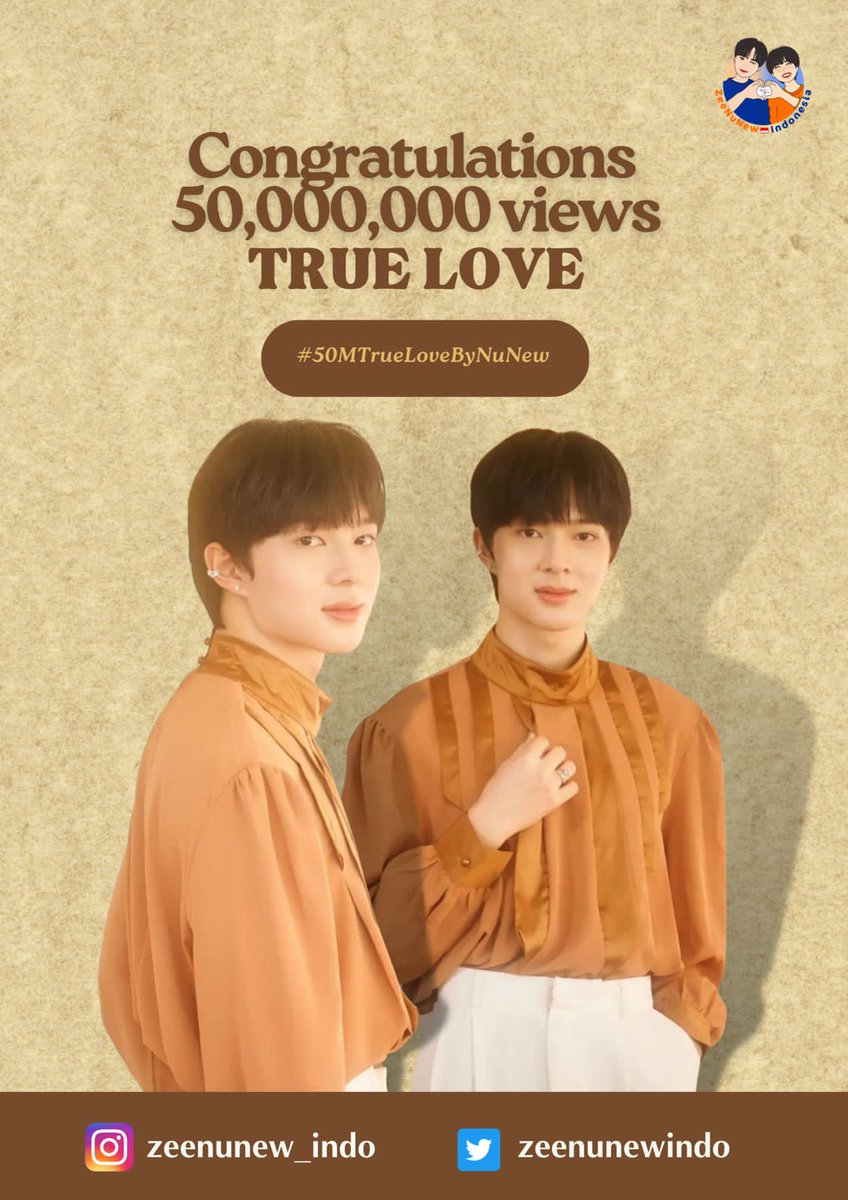 NuNew ost True Love reached 50M views on youtube! 🎊🧡

Congratulations our baby, you are none of a kind— you shine and sparkles different from other, and you deserves all the love and support from everyone 🥰

#50MTrueLoveByNuNew
#รักแท้OstคุณชายByนุนิว