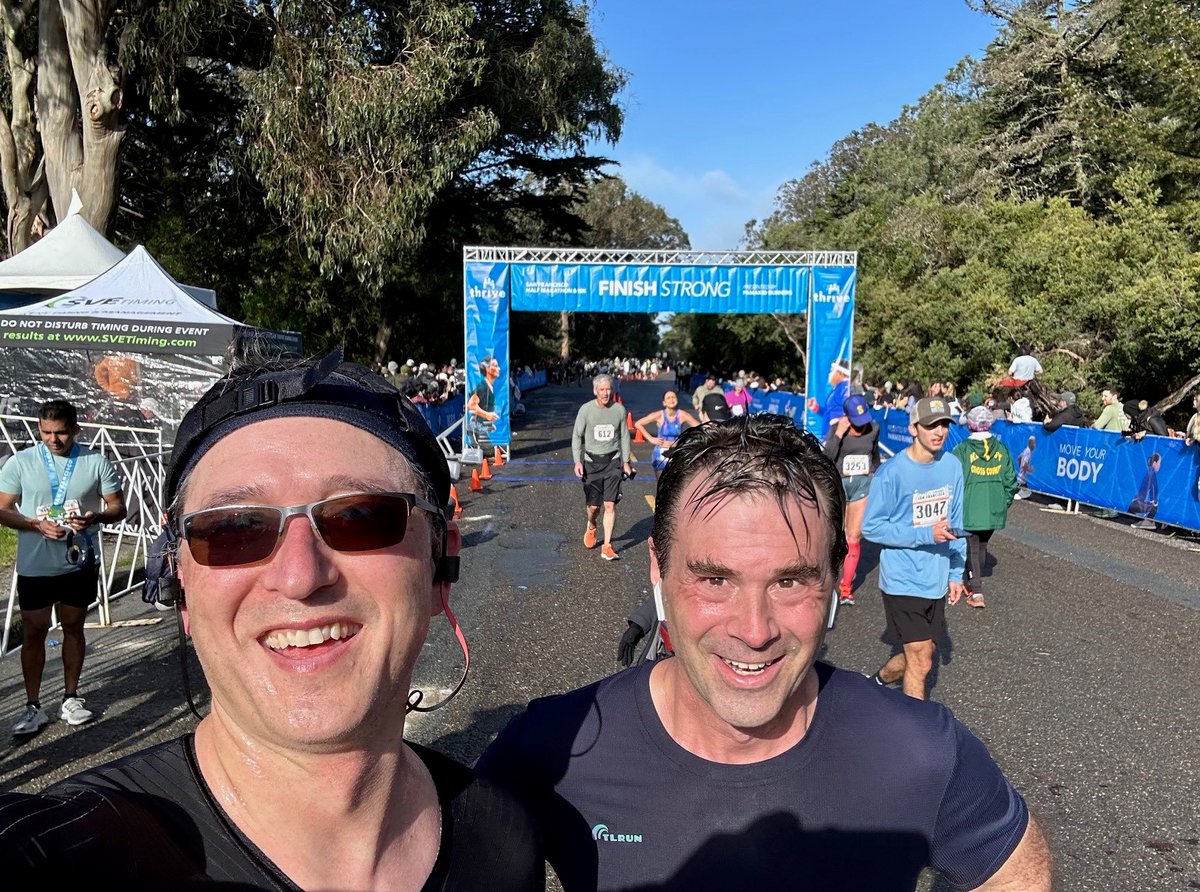 Congratulations Drs. John Boscardin and <a href="/AlexSmithMD/">Alex Smith, MD</a> for winning the Kaiser <a href="/sfhalfmarathon/">SF Half Marathon</a>! (Adjusted for age, profession, &amp; training to Zoom ratio. Race modeled as a spline with knots at Harrell’s recommended cut points (Panhandle, Windmill, SF Zoo, cruel hill at mile 12.5).)