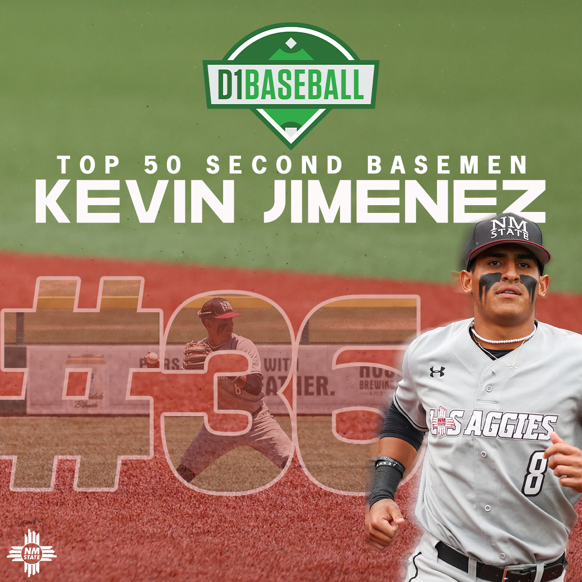 Flash the leather ⚡️

<a href="/kevjimenez05/">Kev ⚡️</a> comes in at No. 36 on D1Baseball's list of top second basemen 

#AggieUp