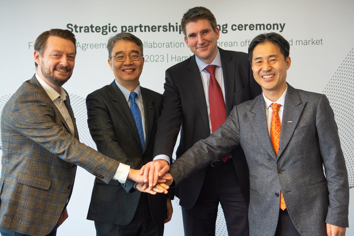 SiemensGamesa's tweet photo. Driving the green transition in South Korea!
🤝🏻We have signed an offshore wind agreement with Doosan Enerbility covering turbine assembly, construction and service, creating local jobs and internal investment in the growing South Korean market. #WindNow
https://t.co/jtN3418a22 https://t.co/vsJXQJ2zBt