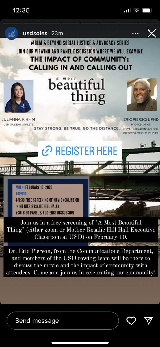 Hello #BLM &amp; Beyond Social Justice &amp; Advocacy Series Supporters, 

Join us in a free screening of "A Most Beautiful Thing" (either zoom or Mother Rosalie Hill Hall Executive Classroom at USD) on February 10 at 4pm.  We welcome all students , staff, and faculty members to join!