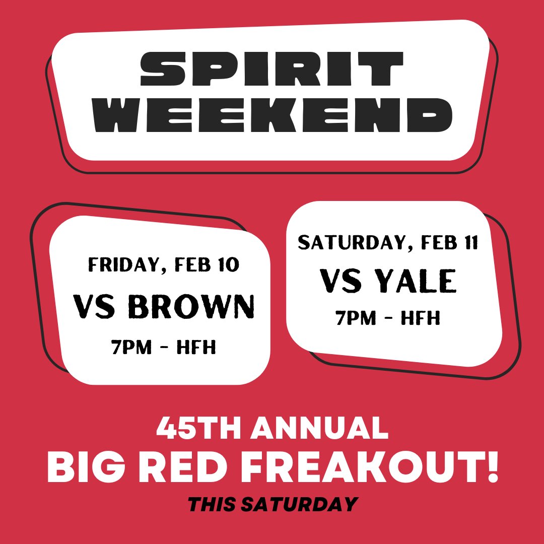 RedZoneRPI's tweet image. SPIRIT WEEKEND‼️ Pack the house on Friday vs Yale, and join us for the 45th Annual 🚨Big Red Freakout🚨 on Saturday. LETS GO RED🔴♦️🟥🔻