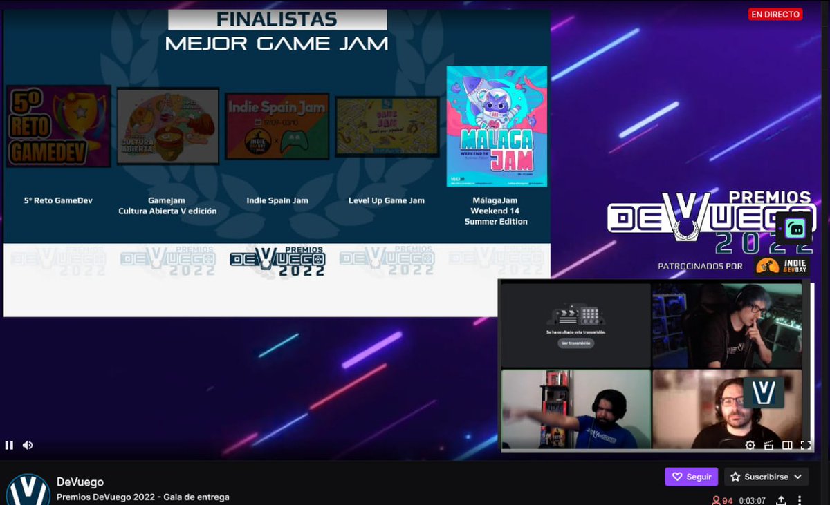 hemos ganado la categoría MEJOR GAME JAM de los #PremiosDeVuego2022!!!!!!! 😭😭😭😭😭😭😭😭😭😭😭😭 muchísimas gracias!!!! 🥰🥰🥰🥰

también hemos sido finalistas en mejor asociación ♥😍