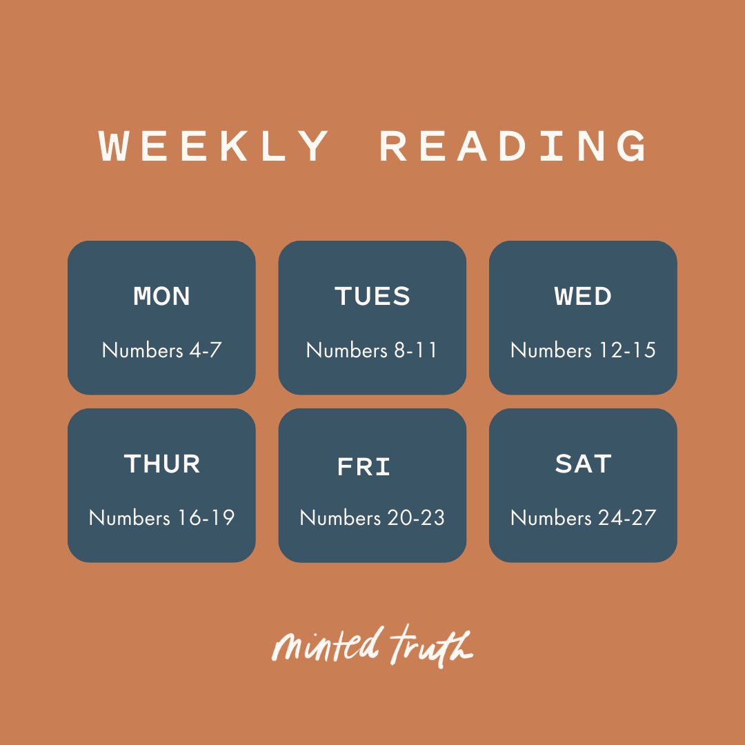 mintedtruth's tweet image. It's a good week to read Numbers! 

This week's passages include spy actions, rebellion, and fiery serpents...some spicy stuff! 

Know we are praying the Lord opens your eyes to the wondrous things in His Word (Psalm 119:18)! 

Read along with us HERE: l8r.it/kOA4