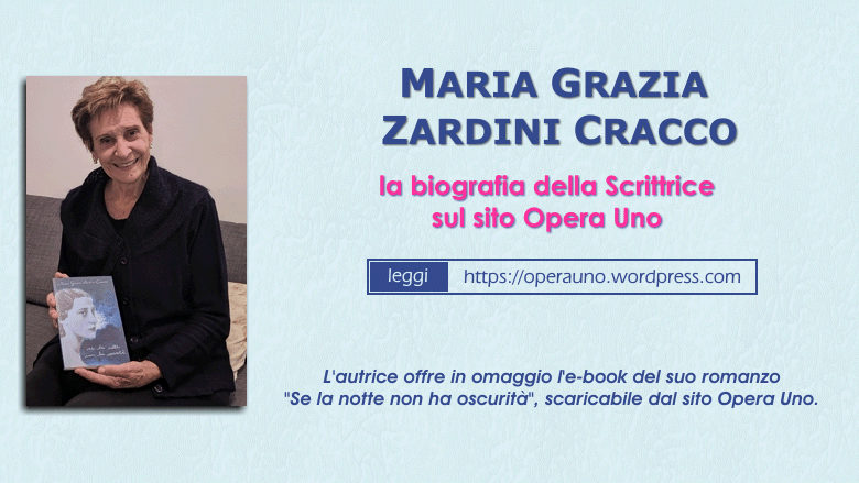 OperaUno's tweet image. Sul sito Opera Uno la scrittrice Maria Grazia Zardini Cracco presenta il suo romanzo "Se la notte non ha oscurità" e offre in omaggio la versione e-book dell'opera. ⬇ 
operauno.wordpress.com/maria-grazia-z…
operauno.wordpress.com/se-la-notte-no…