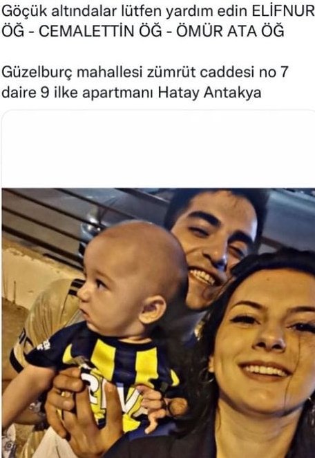 Dostlarımızdan gelen yardım taleplerini duyurmaya çalışıyorum. Haberleşme sağlanmasına rağmen müdahale yapılmadığı bilgisi geldi.#deprem #hatayyardimbekliyor #AFADhatay #YARDIM